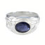 Iolite Solitaire French 925 Sterling Silver Blue Gems Mid weight Fairytale Ring Jewelry