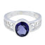 Iolite Solitaire Australian Silver Blue Gemstones Featherlight Filigree Ring Jewellery