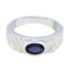 Iolite Solitaire Egyptian 92.5 Silver Blue Gemstones Classic Romantic Ring Jewellery