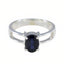 Iolite Solitaire French 92.5 Silver Blue Gemstones Tiny Abstract Ring Jewelry
