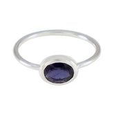 Iolite Solitaire Turkish Silver Blue Gemstone Elegant Glamorous Ring Jewellery