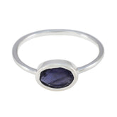 Iolite Solitaire Japanese Sterling Silver Blue Gems Elegant Sophisticated Ring Jewellery