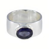 Iolite Solitaire Indian Sterling Silver Blue Gemstones Eye catching Armor Band Jewellery