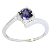 Iolite Solitaire Japanese 925 Sterling Silver Blue Gemstones Dainty Sophisticated Ring Jewellery
