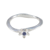 Iolite Solitaire Turkish Silver Blue Gems Delicate Romantic Ring Jewellery
