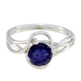 Iolite Solitaire Turkish 925 Silver Blue Gemstone Delicate Glamorous Ring Jewellery