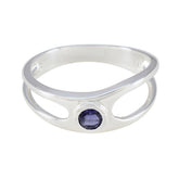 Iolite Solitaire Turkish Sterling Silver Blue Gems Whisper thin Feminine Ring Jewellery