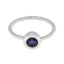 Iolite Solitaire American 925 Sterling Silver Blue Gems Delicate Graceful Ring Jewelry
