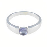 Iolite Solitaire Moroccan 92.5 Silver Blue Gems Slim Glamorous Ring Jewellery