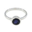 Iolite Solitaire Korean Sterling Silver Blue Gemstone Dainty Romantic Ring Jewellery