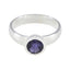 Iolite Solitaire Egyptian 92.5 Silver Blue Gemstone Tiny Feminine Ring Jewelry