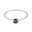 Iolite Solitaire Turkish 925 Silver Blue Gemstone Minimalist Luxurious Ring Jewelry