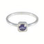 Iolite Solitaire Turkish Sterling Silver Blue Gems Delicate Sophisticated Ring Jewelry