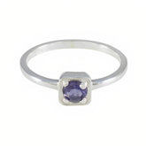Iolite Solitaire Turkish Sterling Silver Blue Gems Delicate Sophisticated Ring Jewelry