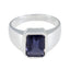 Iolite Solitaire African Silver Blue Gems Eye catching Modern Ring Jewelry