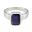 Iolite Solitaire Russian 92.5 Silver Blue Gems Slim Feminine Ring Jewellery
