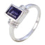 Iolite Solitaire Turkish 92.5 Silver Blue Gems Dainty Fairytale Ring Jewelry