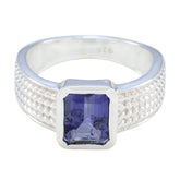 Iolite Solitaire Egyptian 925 Silver Blue Gemstone Mid weight Fairytale Ring Jewellery