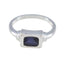 Iolite Solitaire Turkish Sterling Silver Blue Gemstone Whisper thin Trendy Ring Jewellery