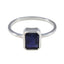 Iolite Solitaire Korean Sterling Silver Blue Gems Delicate Luxurious Ring Jewelry