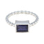 Iolite Solitaire Turkish 925 Silver Blue Gemstone Whisper thin Boho Ring Jewellery