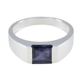 Iolite Solitaire Russian Sterling Silver Blue Gemstones Tiny Sophisticated Ring Jewellery