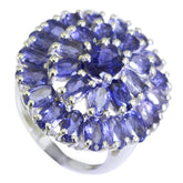 Iolite multiple Indian 925 Sterling Silver Blue Gems Eye catching Contemporary Ring Jewellery