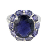 Iolite multiple Egyptian Silver Blue Gems Eye catching Contemporary Ring Jewelry