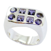 Iolite octa Spanish Sterling Silver Blue Gems Chunky Artisan Ring Jewelry