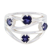 Iolite quarter Indian 925 Silver Blue Gemstones Versatile Abstract Ring Jewellery
