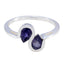 Iolite Toi et Moi Turkish 92.5 Silver Blue Gemstones Dainty Romantic Ring Jewelry