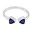 Iolite Toi et Moi Japanese 92.5 Silver Blue Gemstone Dainty Modern Ring Jewellery