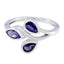 Iolite Trilogy African 925 Silver Blue Gemstone Featherlight Luxurious Ring Jewelry