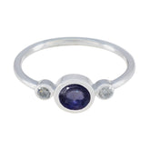 Iolite Trilogy Japanese 92.5 Silver Blue Gemstone Elegant Abstract Ring Jewellery