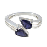 Iolite Toi et Moi Turkish 925 Silver Blue Gemstones Whisper thin Fairytale Ring Jewellery