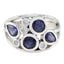 Iolite quarter French Sterling Silver Blue Gems Versatile Contemporary Ring Jewellery