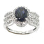 Iolite Halo Egyptian Silver Blue Gemstone Eye catching Modern Ring Jewellery