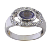 Iolite Halo Turkish 925 Silver Blue Gemstones Whisper thin Boho Ring Jewellery
