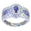 Iolite Halo Moroccan 92.5 Silver Blue Gemstones Eye catching Modern Ring Jewelry