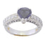 Iolite Halo Egyptian Sterling Silver Blue Gemstone Slim Graceful Ring Jewelry