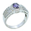 Iolite Halo Russian Sterling Silver Blue Gems Eye catching Modern Ring Jewellery