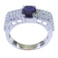Iolite Halo French 92.5 Silver Blue Gemstones Eye catching Contemporary Ring Jewellery
