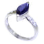 Iolite Halo French 925 Silver Blue Gemstones Tiny Contemporary Ring Jewellery