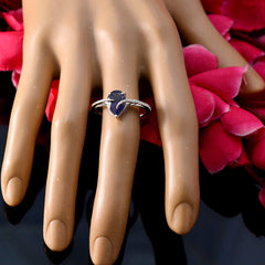 Iolite Halo Korean Silver Blue Gems Dainty Fairytale Ring Jewellery
