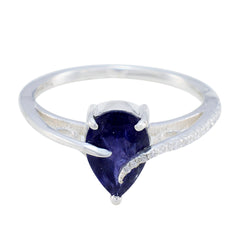 Iolite Halo Korean Silver Blue Gems Dainty Fairytale Ring Jewellery