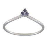 Iolite Trilogy Turkish 925 Silver Blue Gemstones Minimalist Glamorous Ring Jewellery