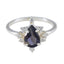 Iolite Halo Turkish 925 Sterling Silver Blue Gemstones Delicate Abstract Ring Jewelry