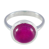 Indian Ruby Solitaire Indian 925 Sterling Silver Red Gemstones Tiny Abstract Ring Jewellery
