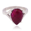 Indian Ruby Solitaire German 925 Silver Red Gems Minimal Love Ring Jewelry