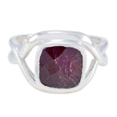 Indian Ruby Solitaire African 925 Sterling Silver Red Gemstone Minimal Contemporary Ring Jewelry
